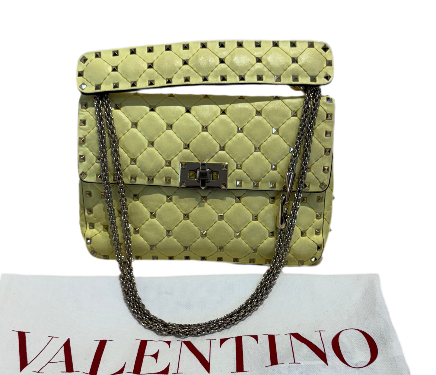 Valentino Garavani borsa Spike in pelle gialla