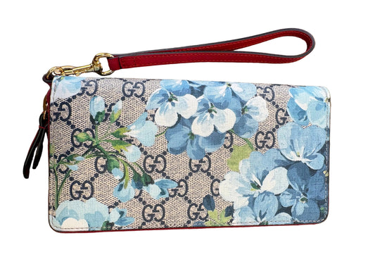 Gucci Portafoglio Continental GG Blooms con cerniera perimetrale