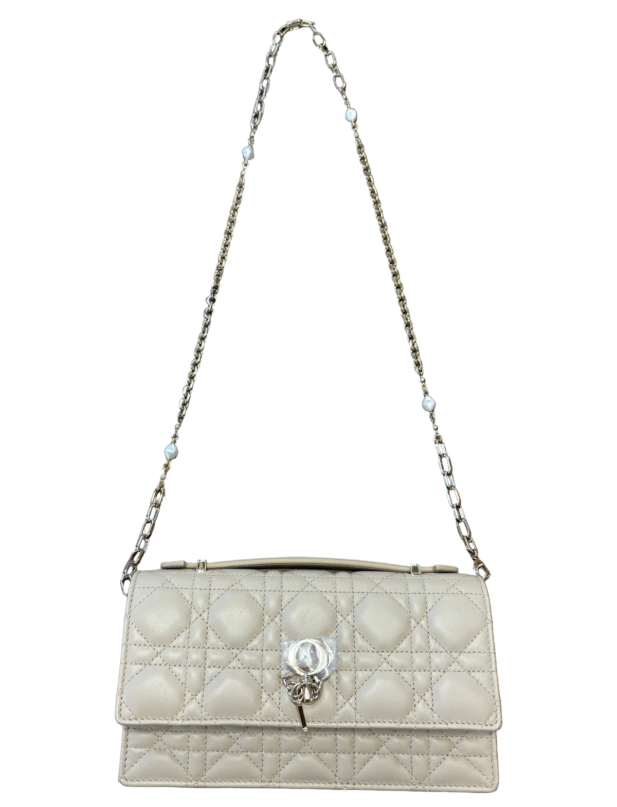 Dior mini borsa My Dior in pelle di agnello Cannage beige. Nuovo