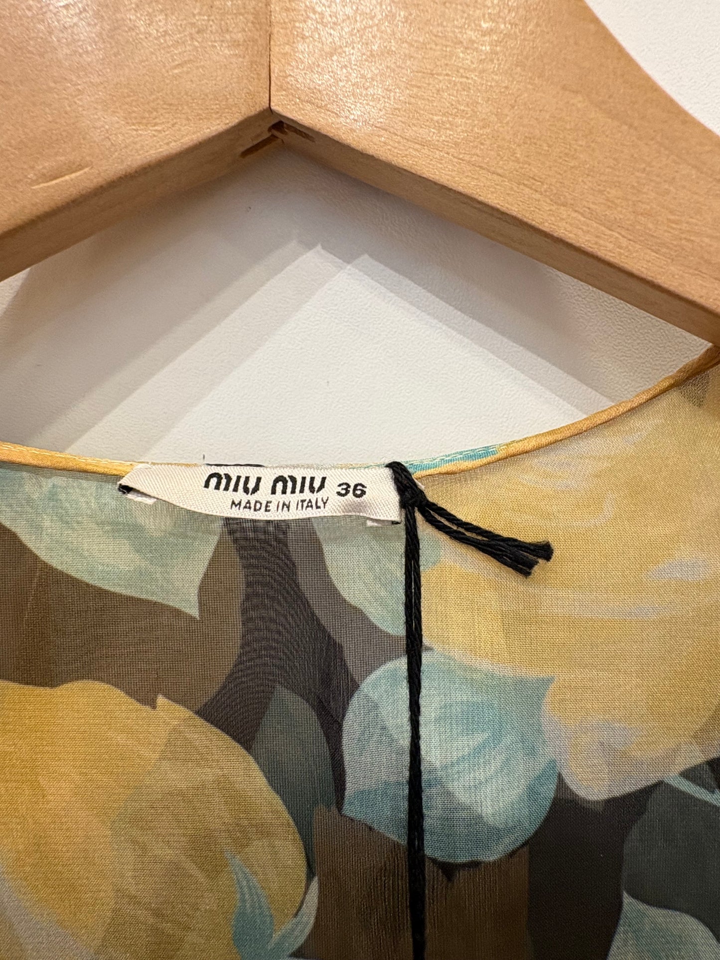 Miu Miu abito lungo georgette floreale con cristalli