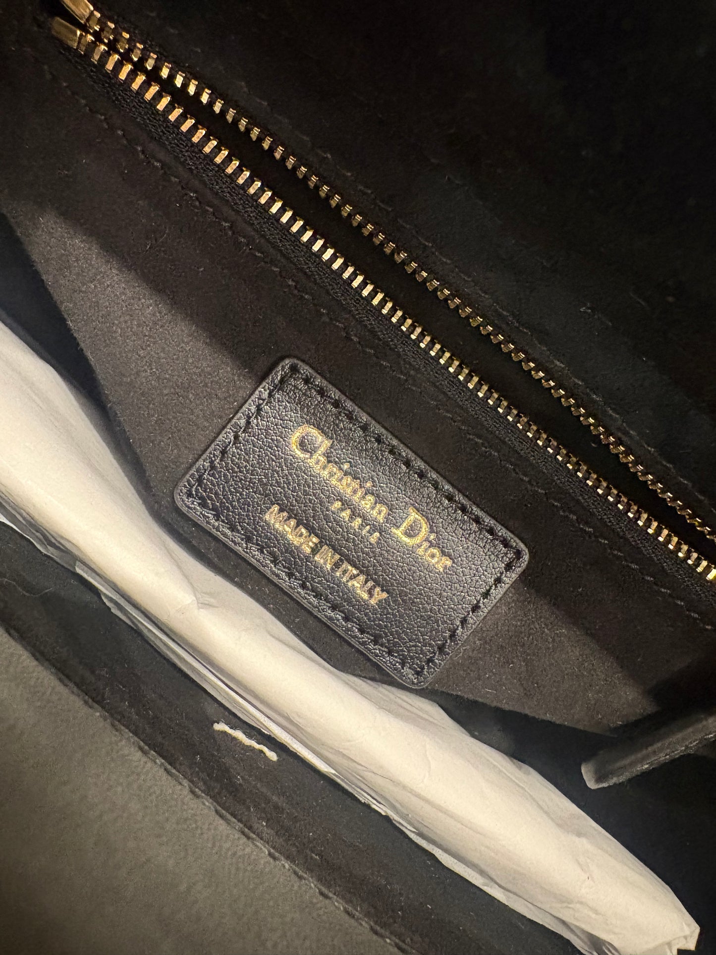 Lady Dior misura small  in agnello cannage nero