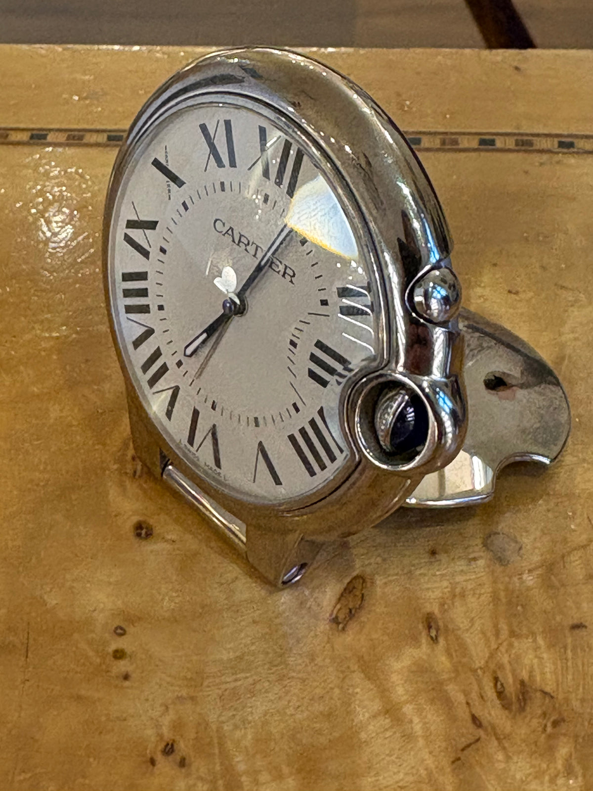Cartier Orologio Sveglia da Tavolo  Ballon Bleu Ref. 3038 in Acciaio e Palladio