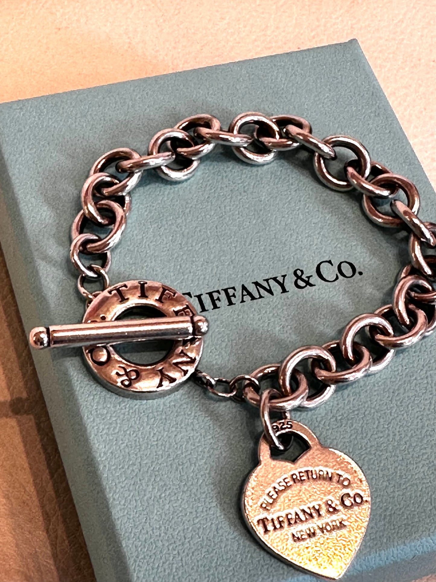 Tiffany Bracciale Heart Tag chiusura toggle in argento