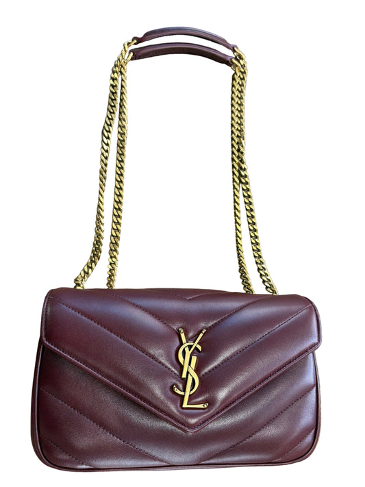 Ysl Loulou small in pelle trapuntata rouge cabernet . Nuova