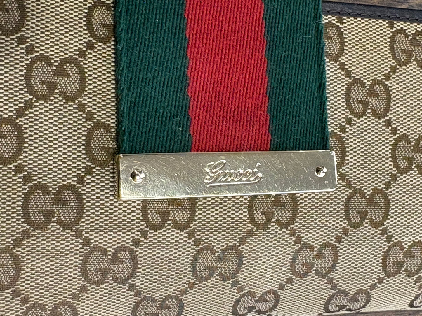 Gucci Continental portafoglio tela GG e fascia web