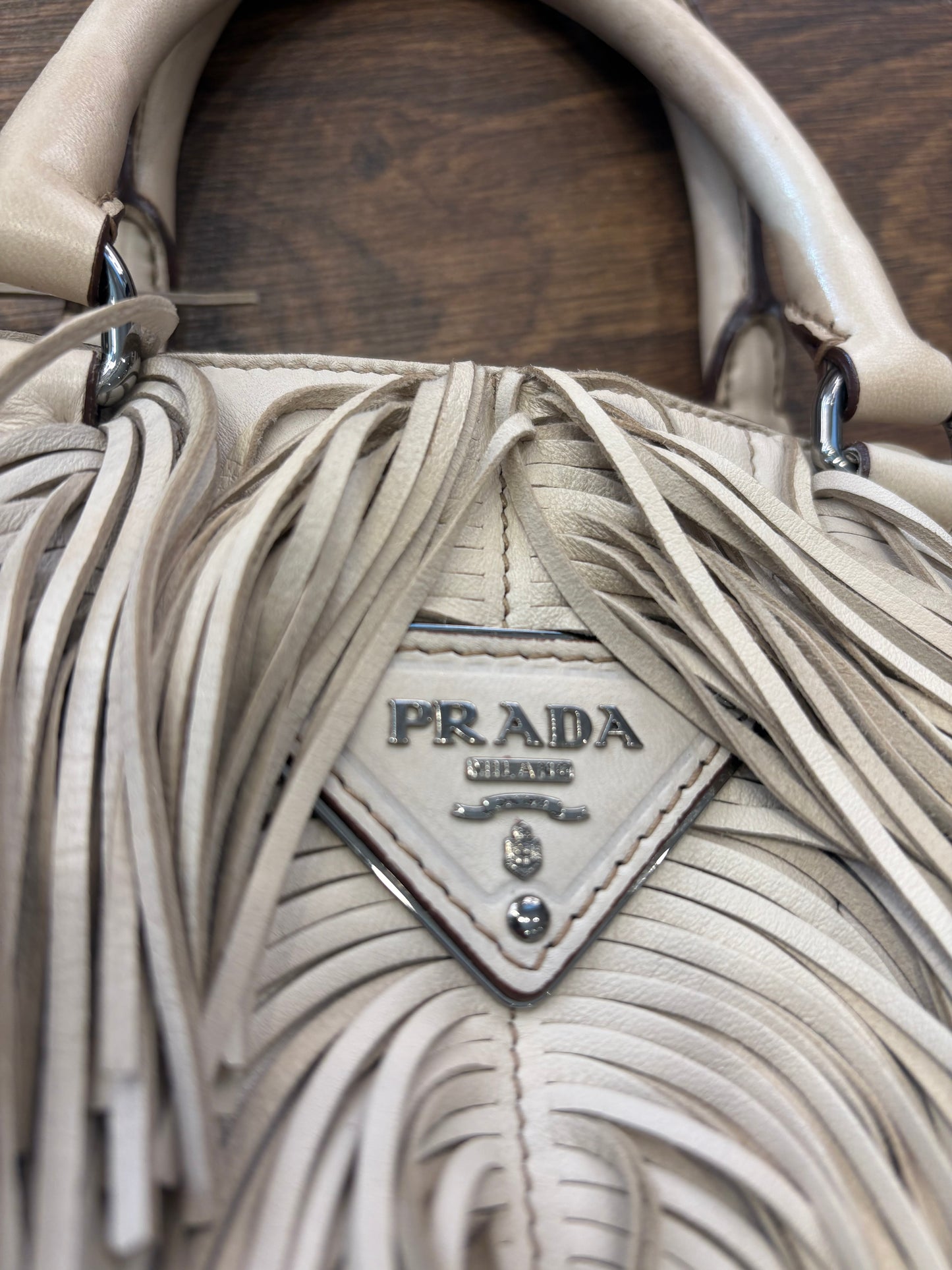 Borsa Prada Cera Nappa Leather Fringe