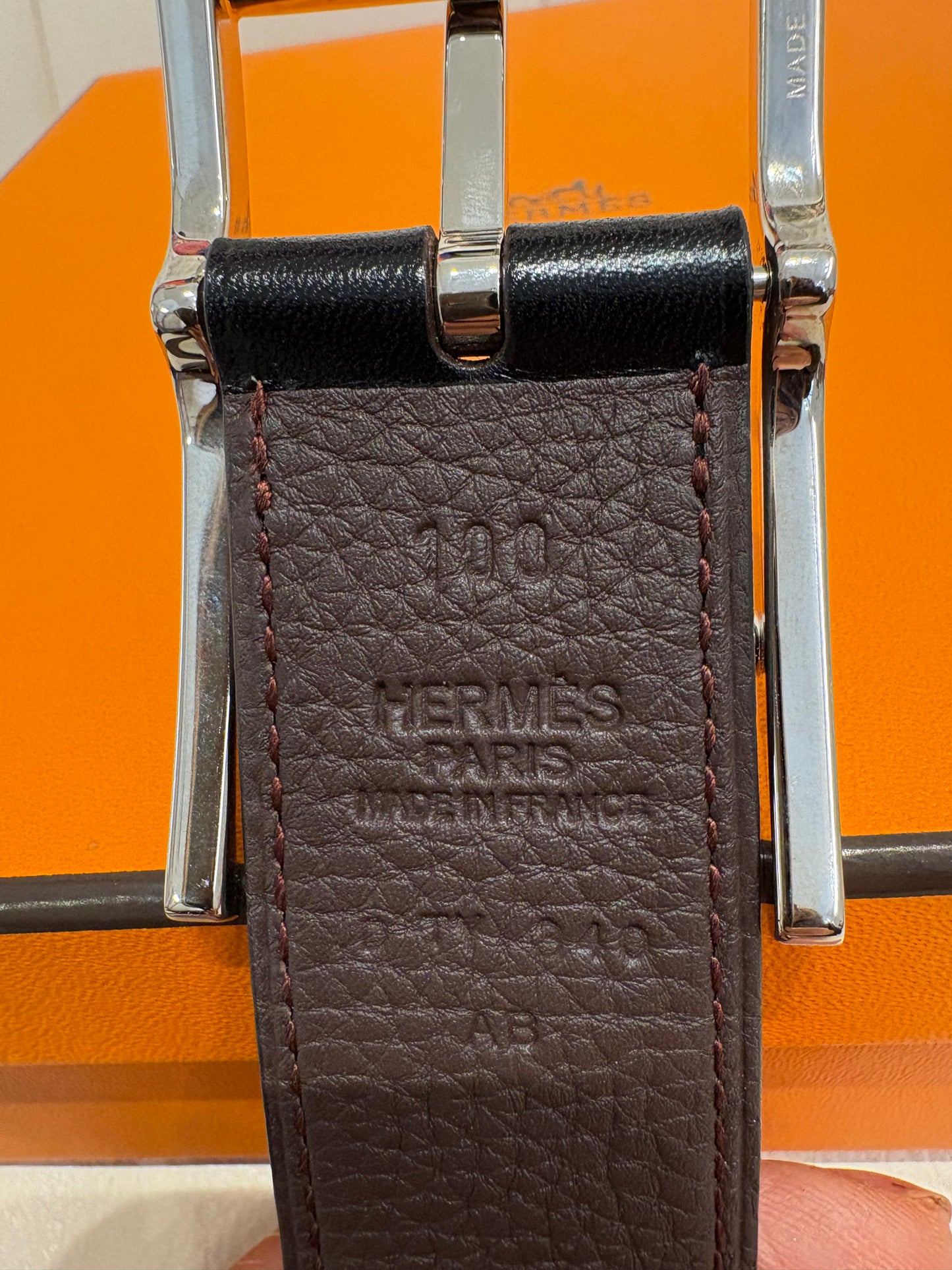 Hermès cintura uomo reversibile mis 100