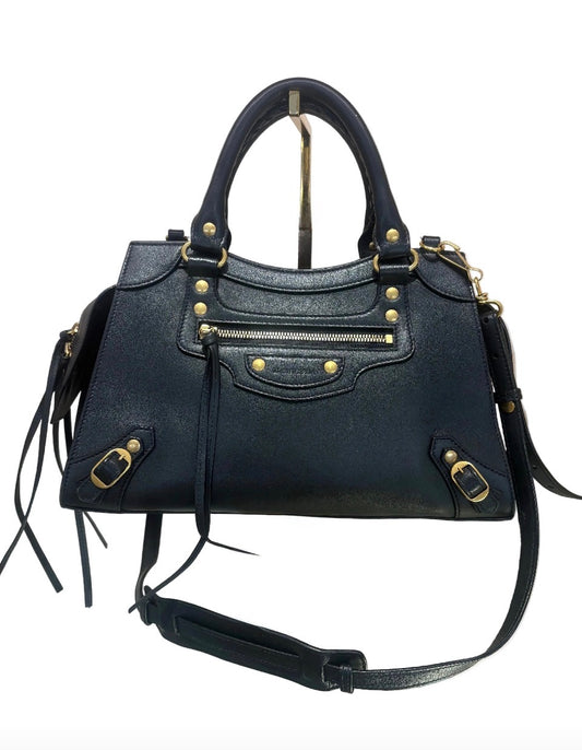 Balenciaga Borsa a Mano Neo Classic Small City in Pelle Liscia Nera