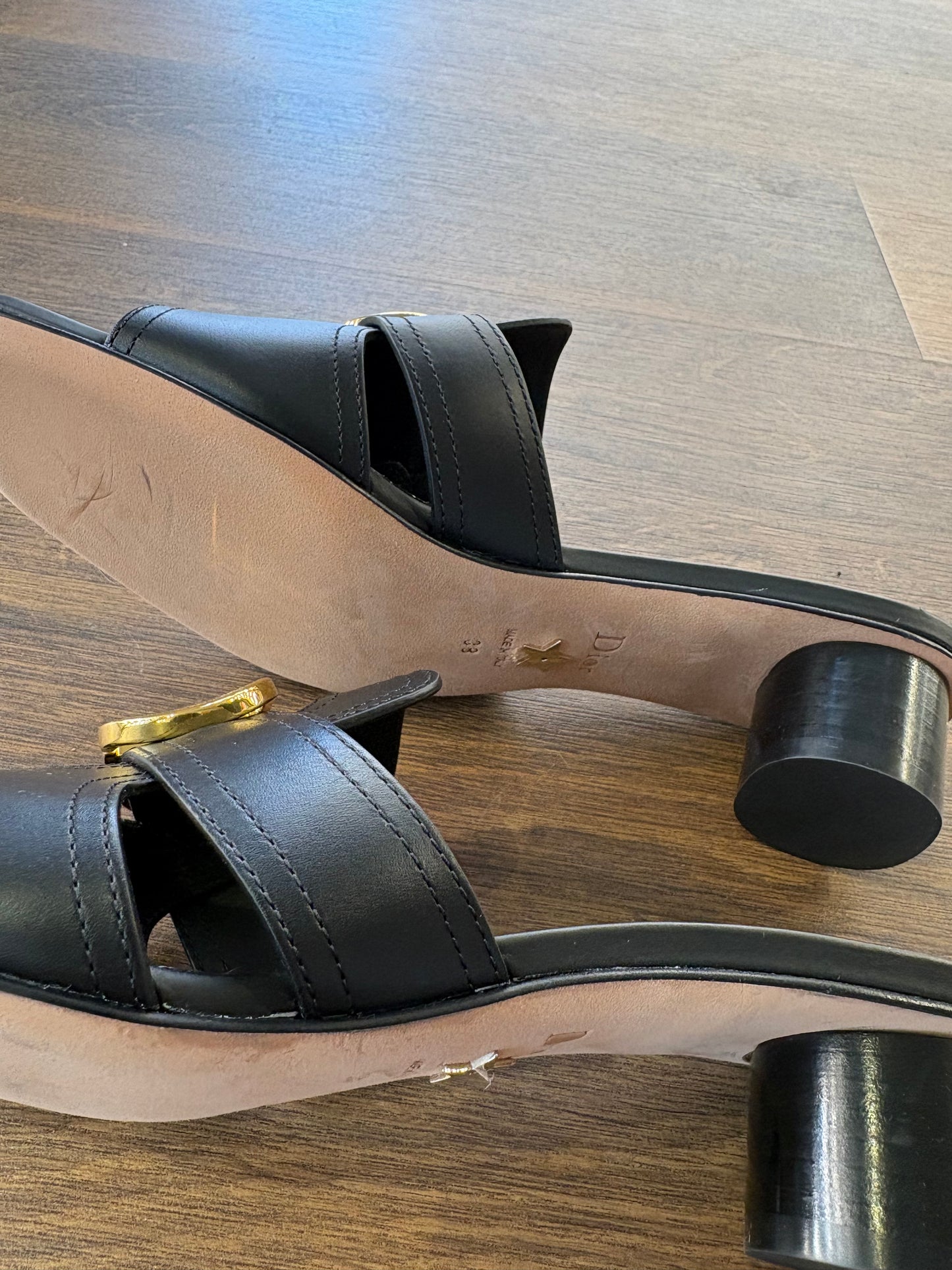 Dior 30 Montaigne in pelle di vitello nera hw gold