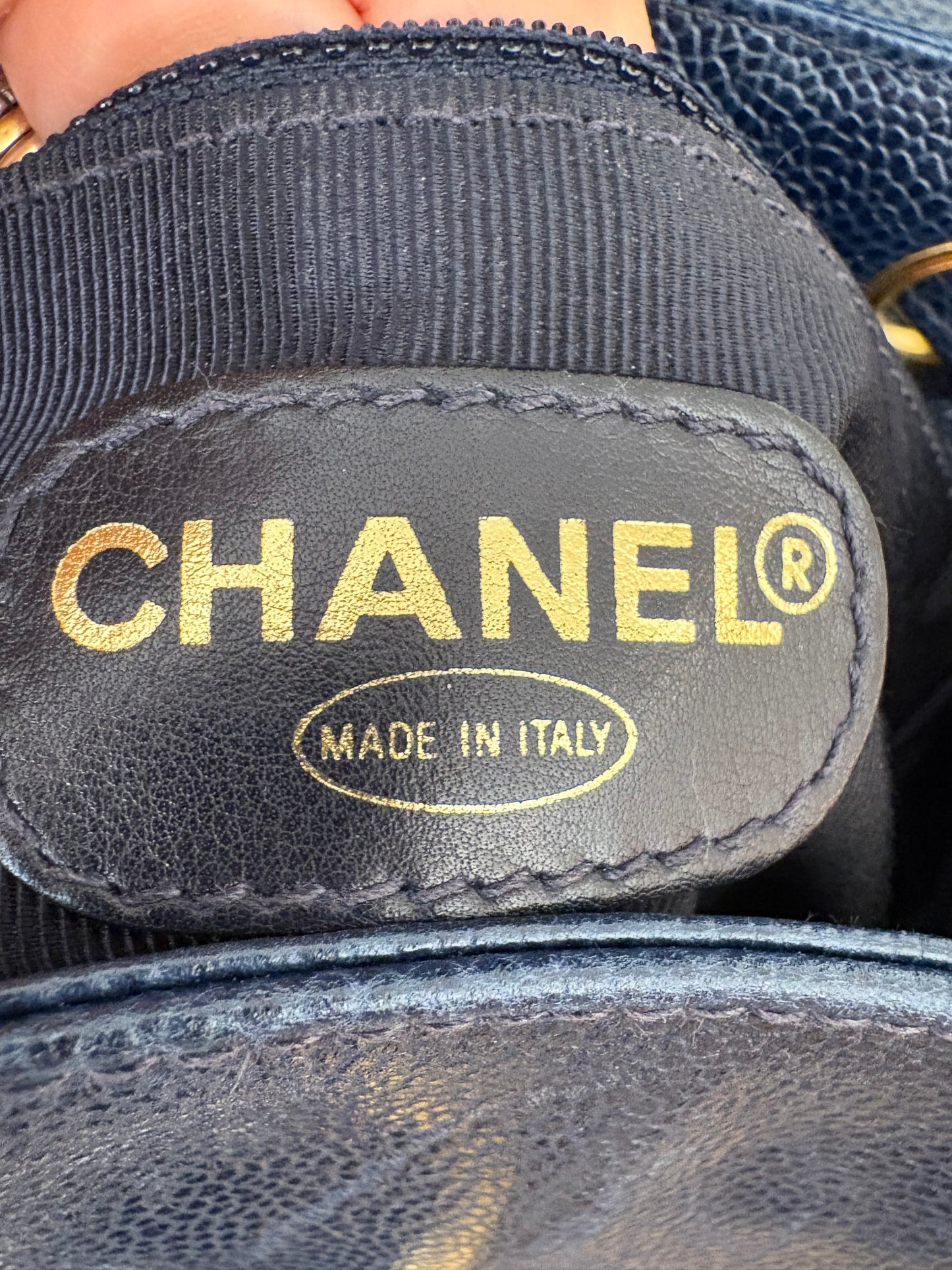 Chanel zaino in pelle blu