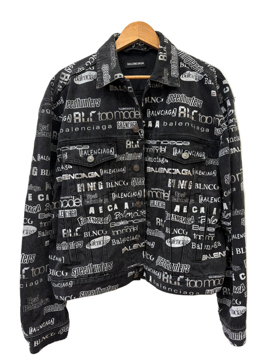 Giacca Denim Balenciaga "TV Show" Logo All-Over Tg.46