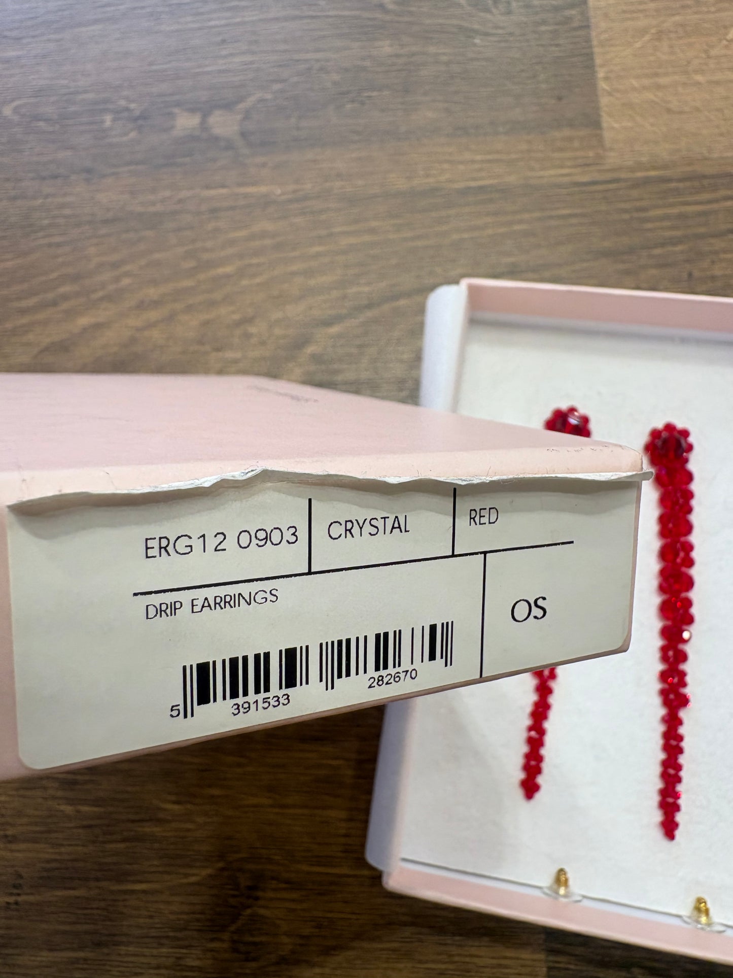 Simone Rocha Orecchini Pendenti "Drip" in Cristallo Sfaccettato Rosso