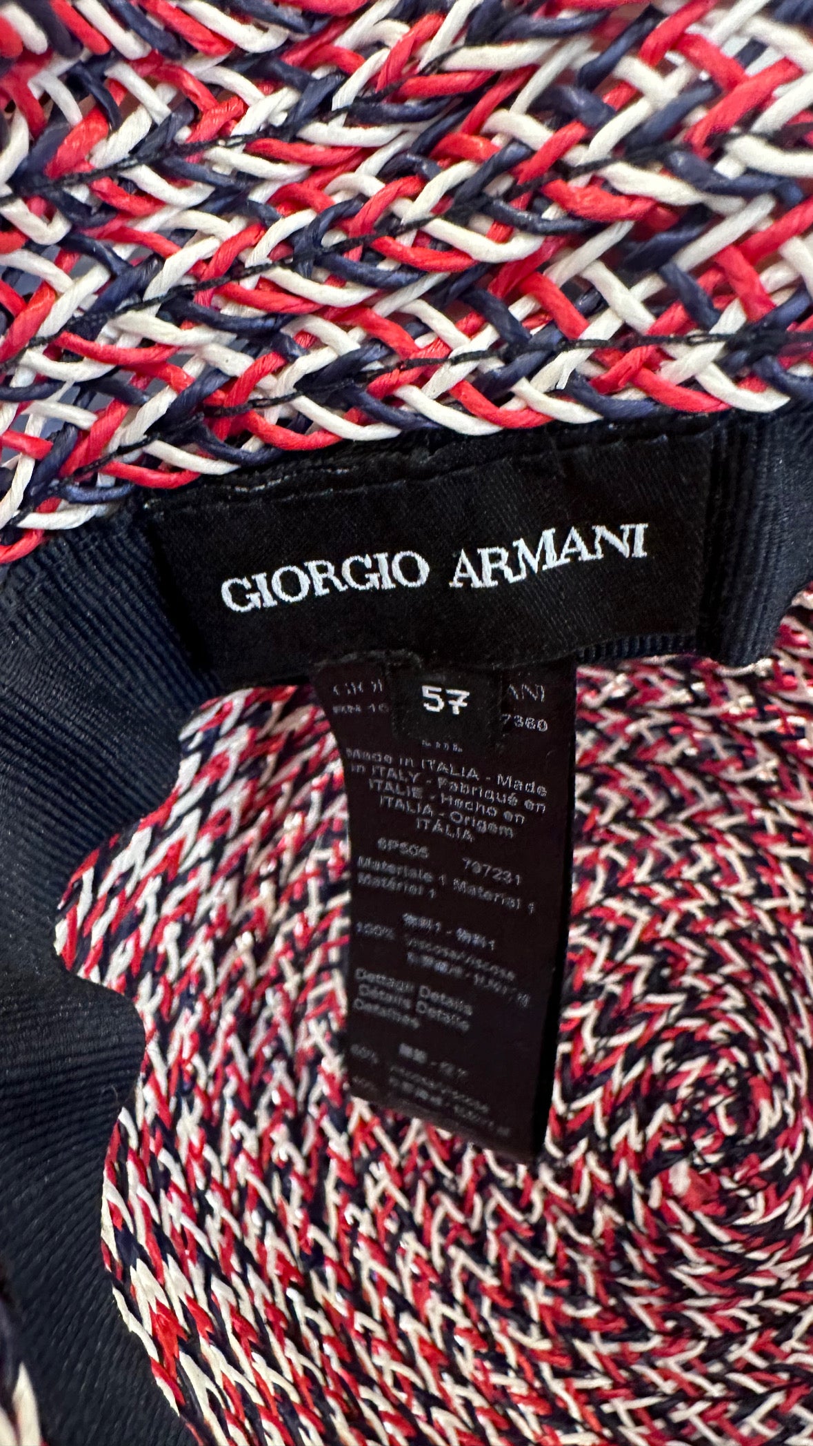 Giorgio Armani Cappello in tessuto intrecciato mis57