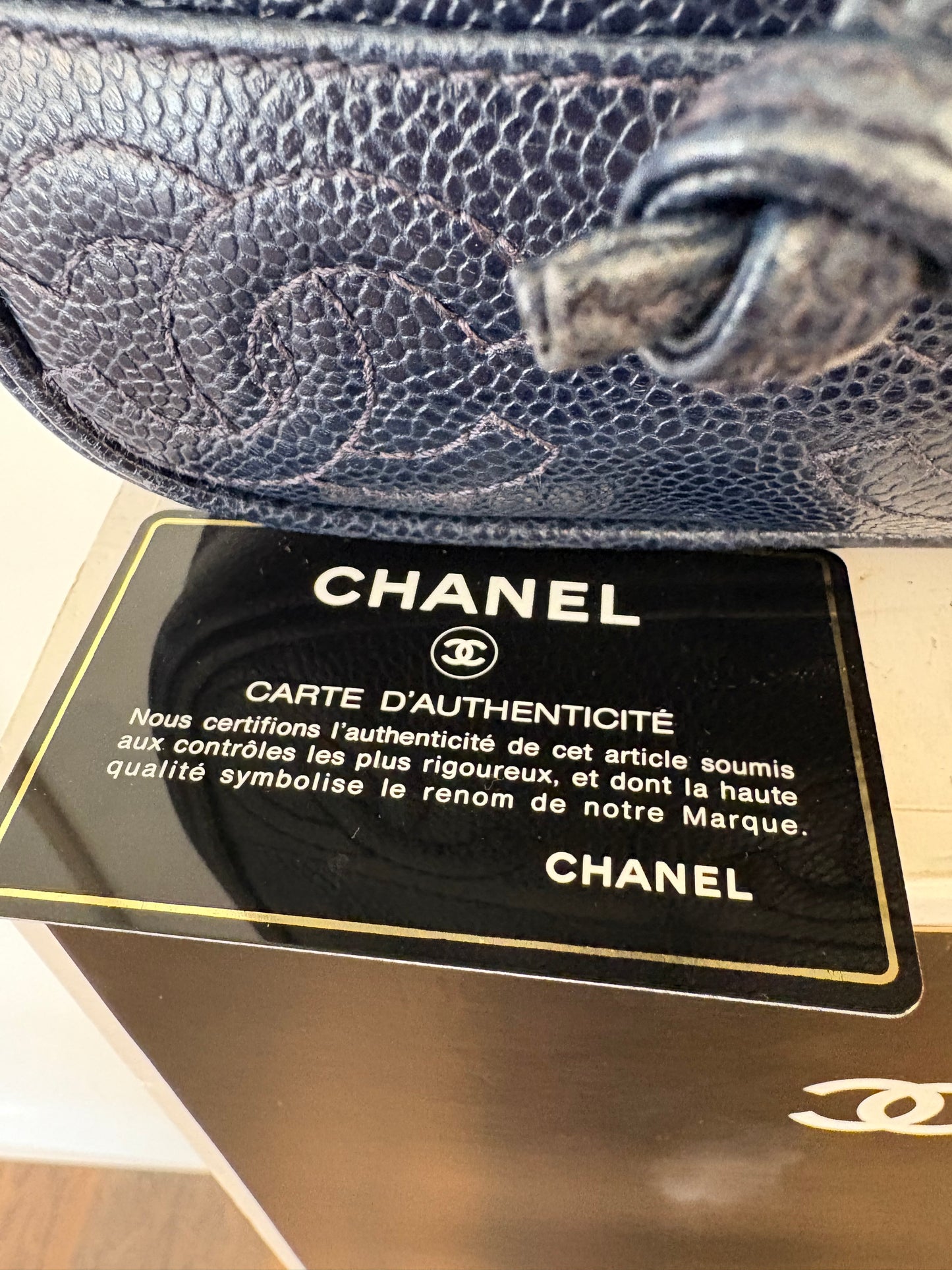 Chanel zaino in pelle blu