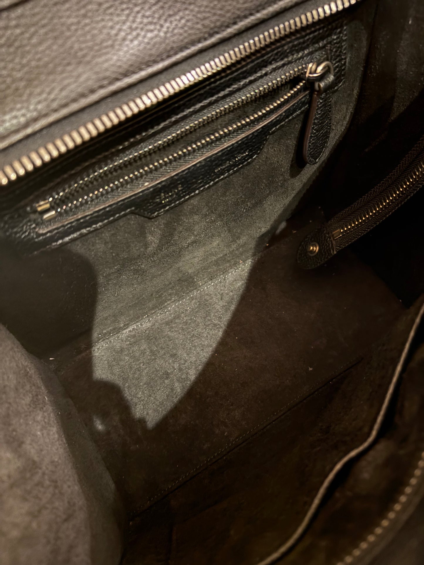 Céline Borsa a mano in pelle Micro Luggage Tote Nero