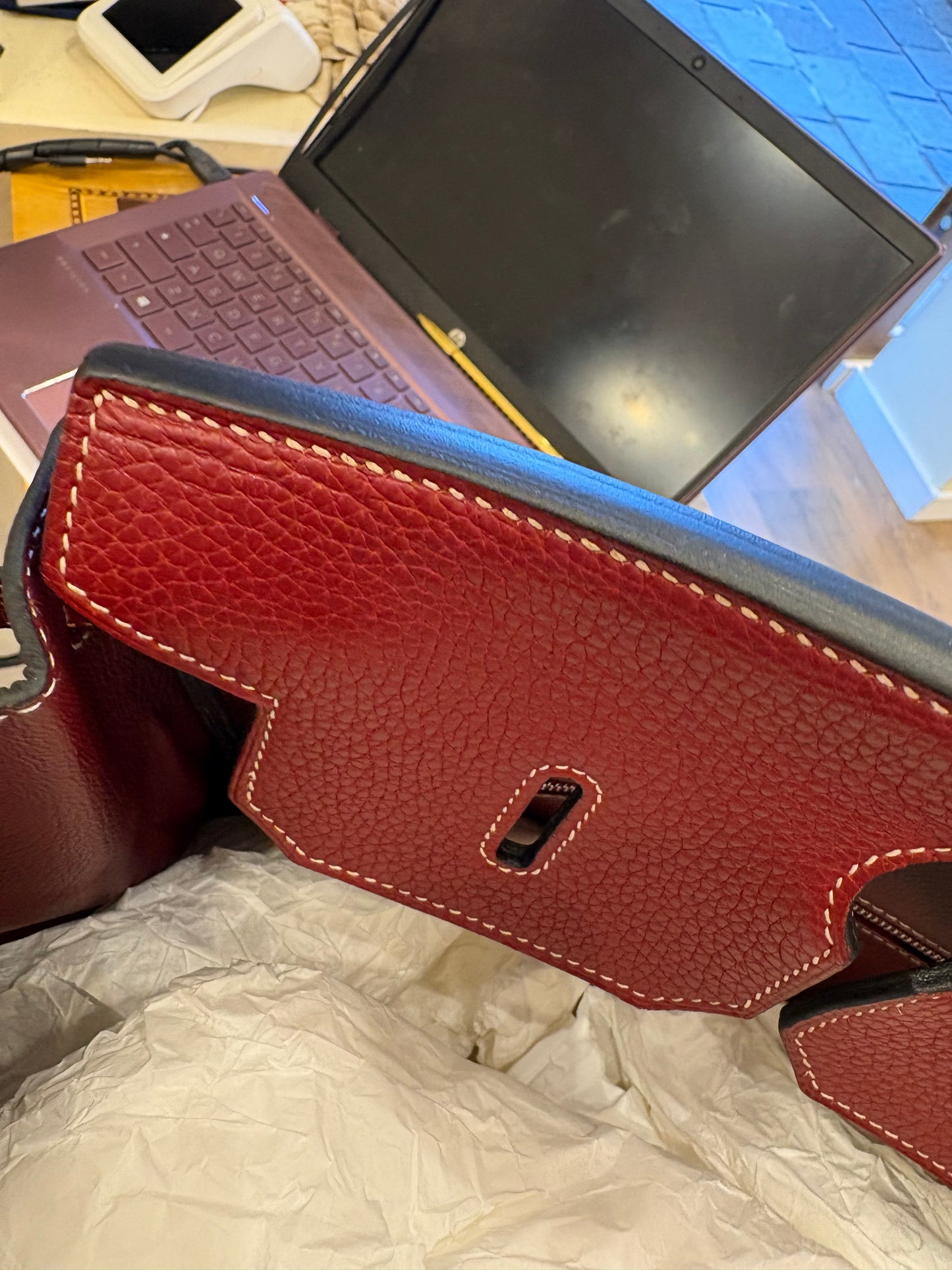 Hermès Paris Birkin 40 rouge granate hw gold