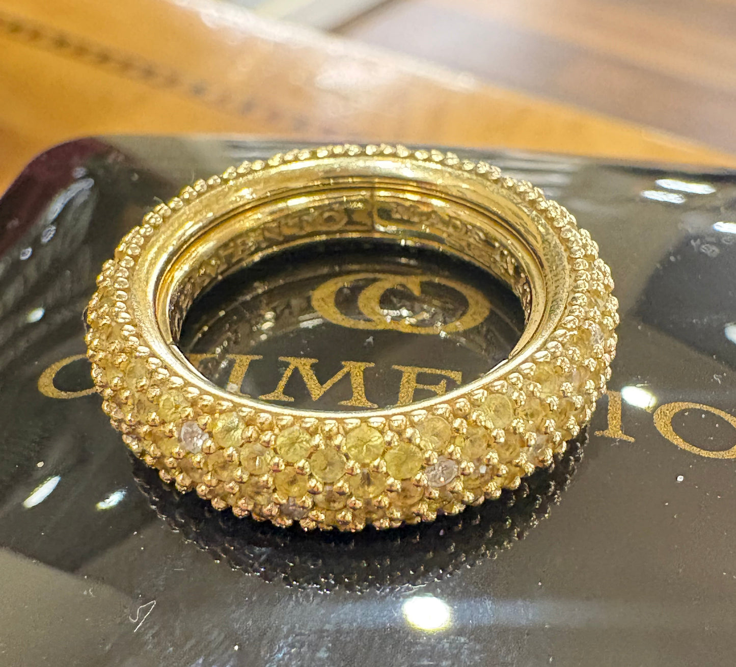 Anello Chimento Forever Star in Oro Giallo con Zaffiri Gialli e Diamanti