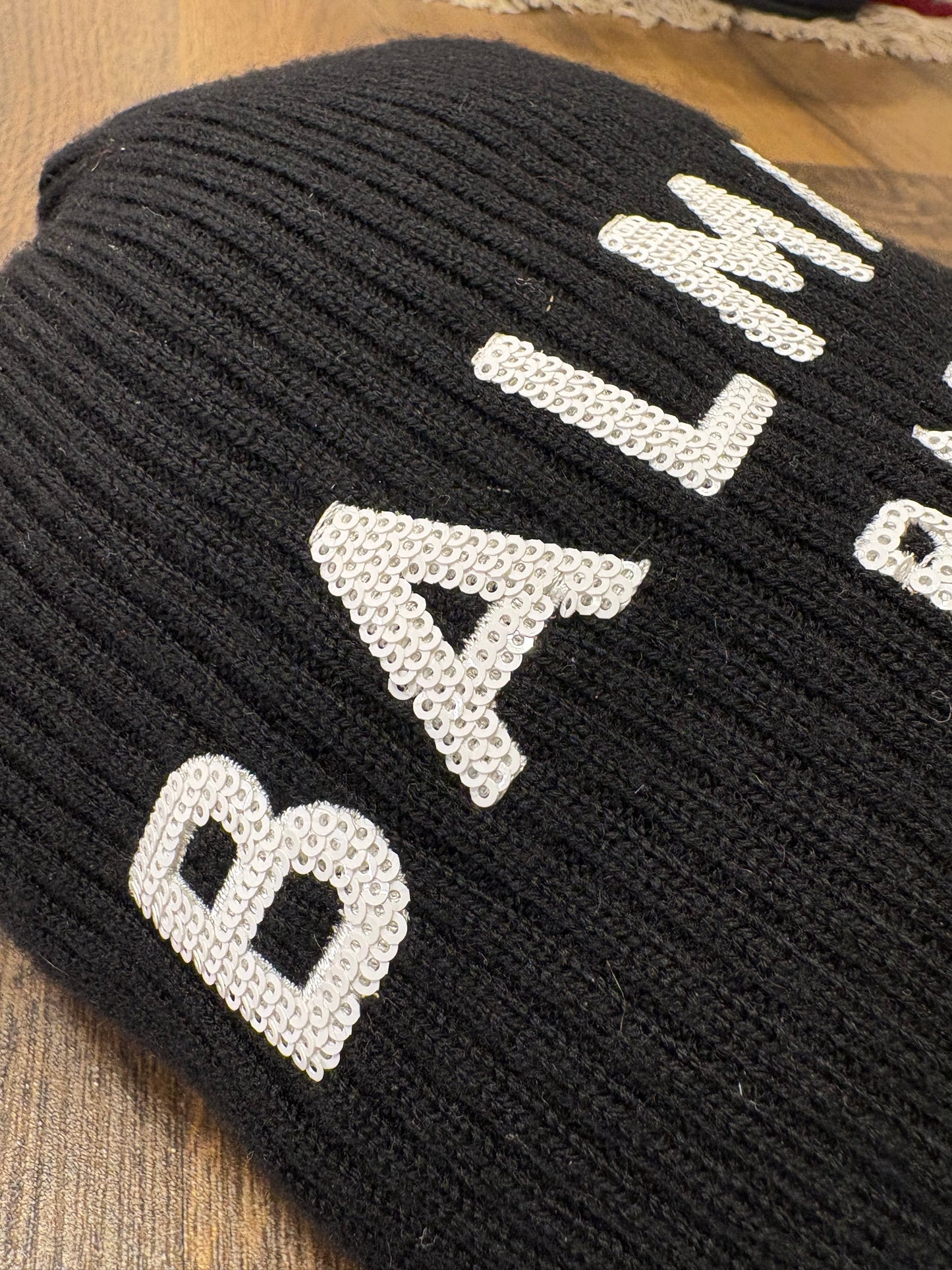 Balmain cuffia in lama logo paillettes nuovo