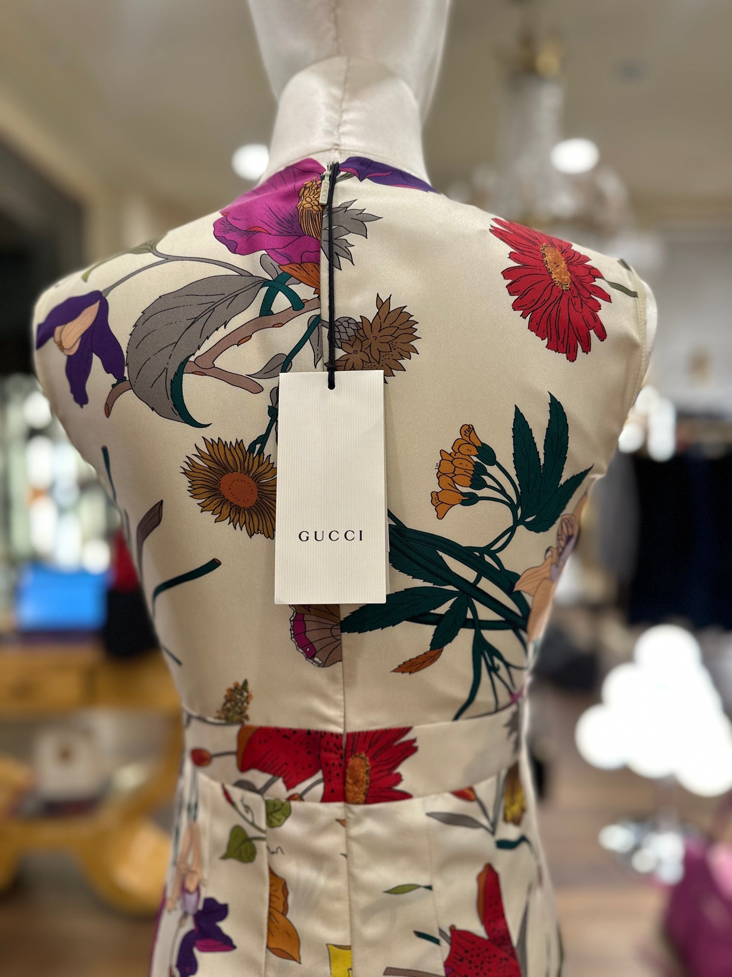 Gucci Flora abito lungo in seta