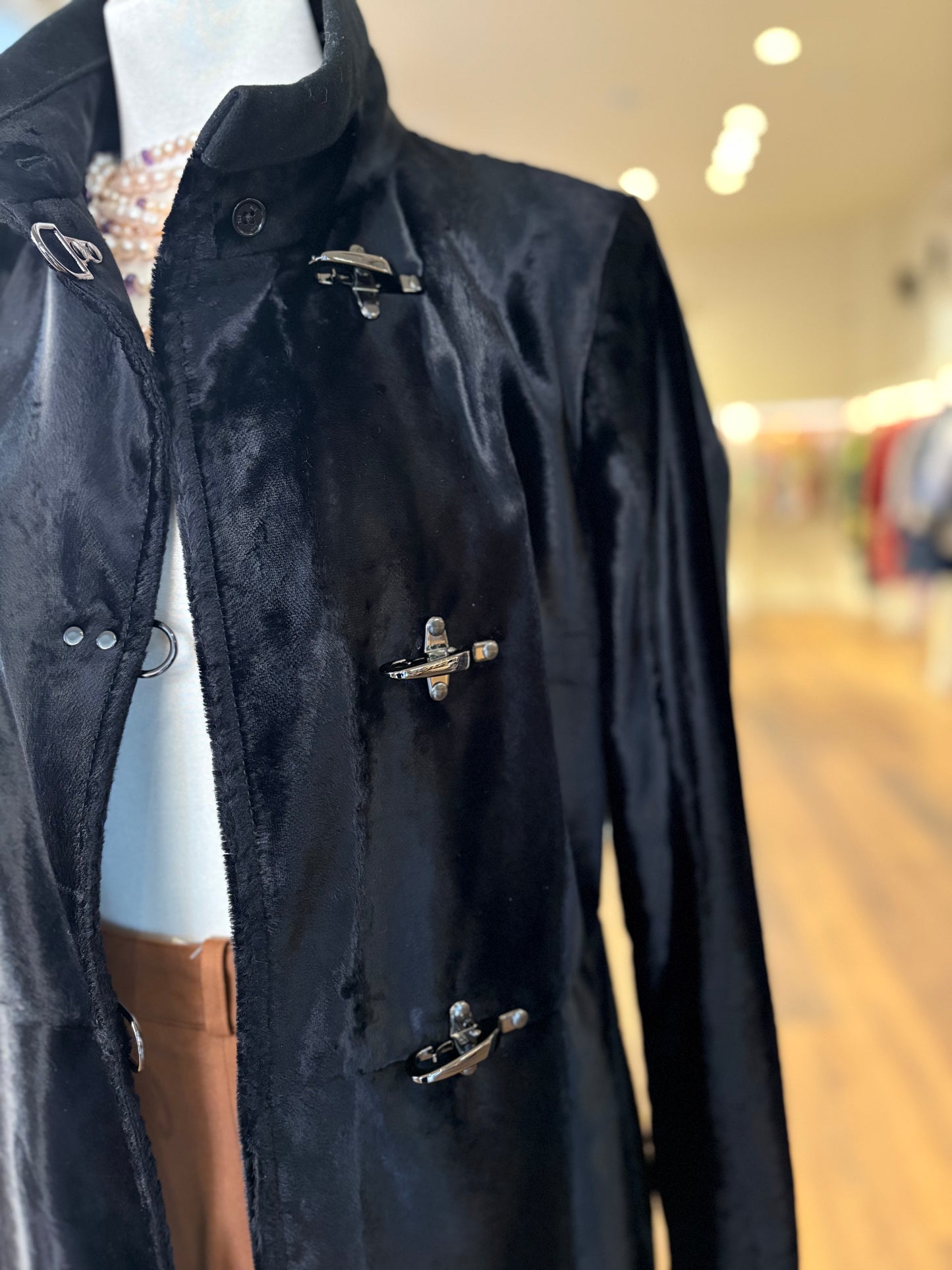 Fay cappotto in velluto ganci silver 42