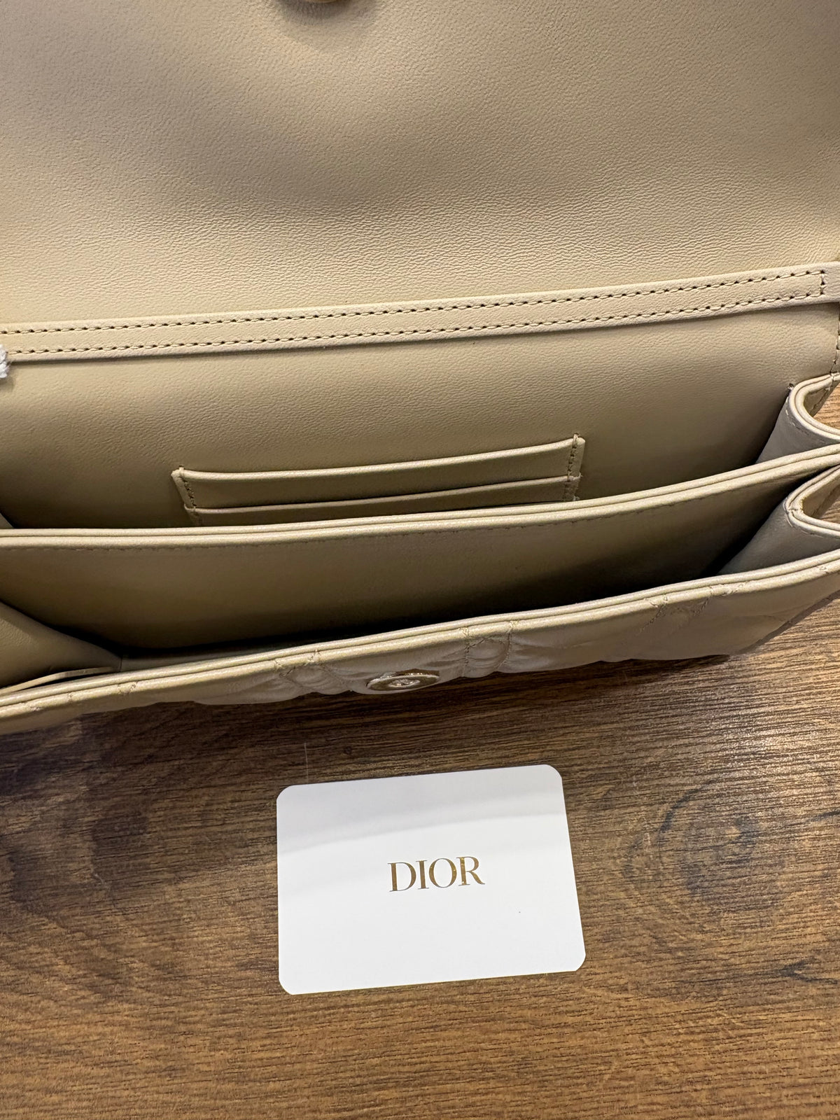 Dior mini borsa My Dior in pelle di agnello Cannage beige. Nuovo