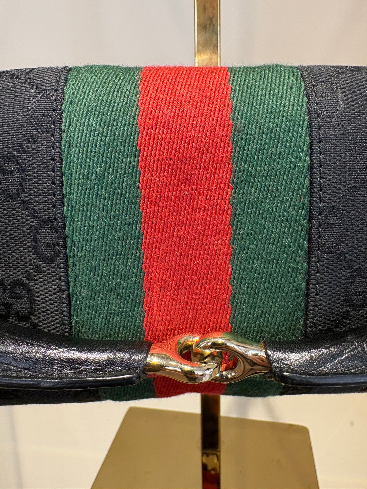 Gucci Borsa a Spalla Gucci Horsebit Chain Clutch in Tela GG Monogram e Nastro Web ( Tom Ford 2004)