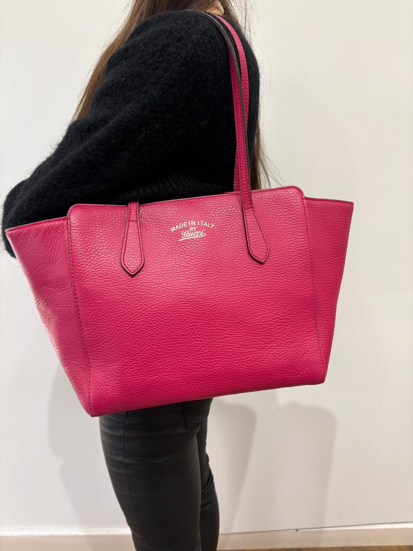 Gucci Swing  Tote bag in pelle fucsia