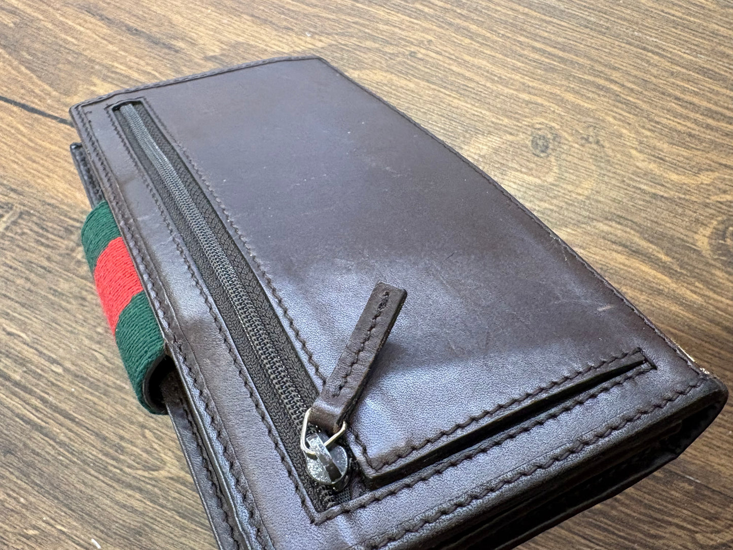 Gucci Continental portafoglio tela GG e fascia web