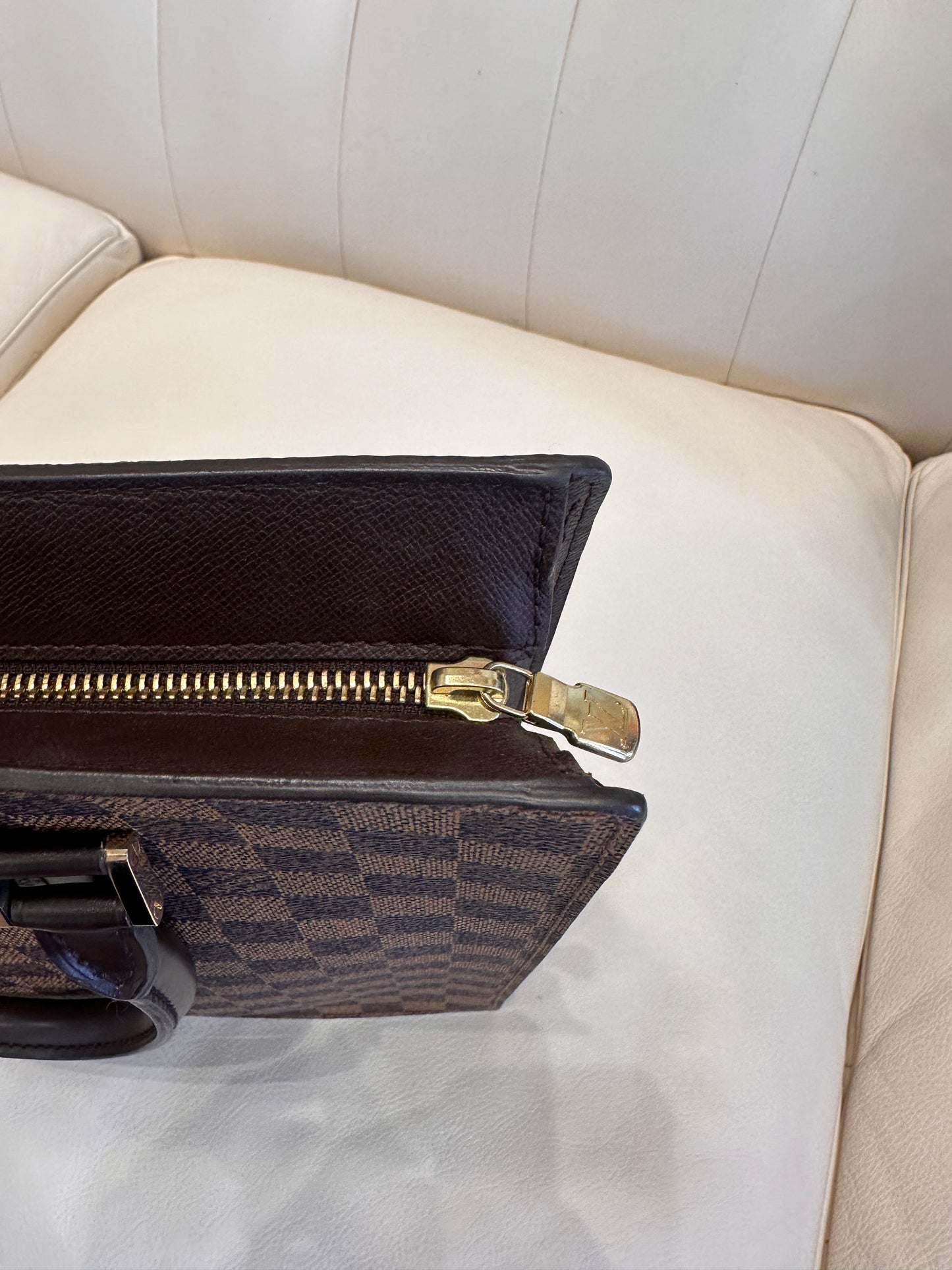 Louis Vuitton borsa a mano Sac Plat pm in tela ebene damier