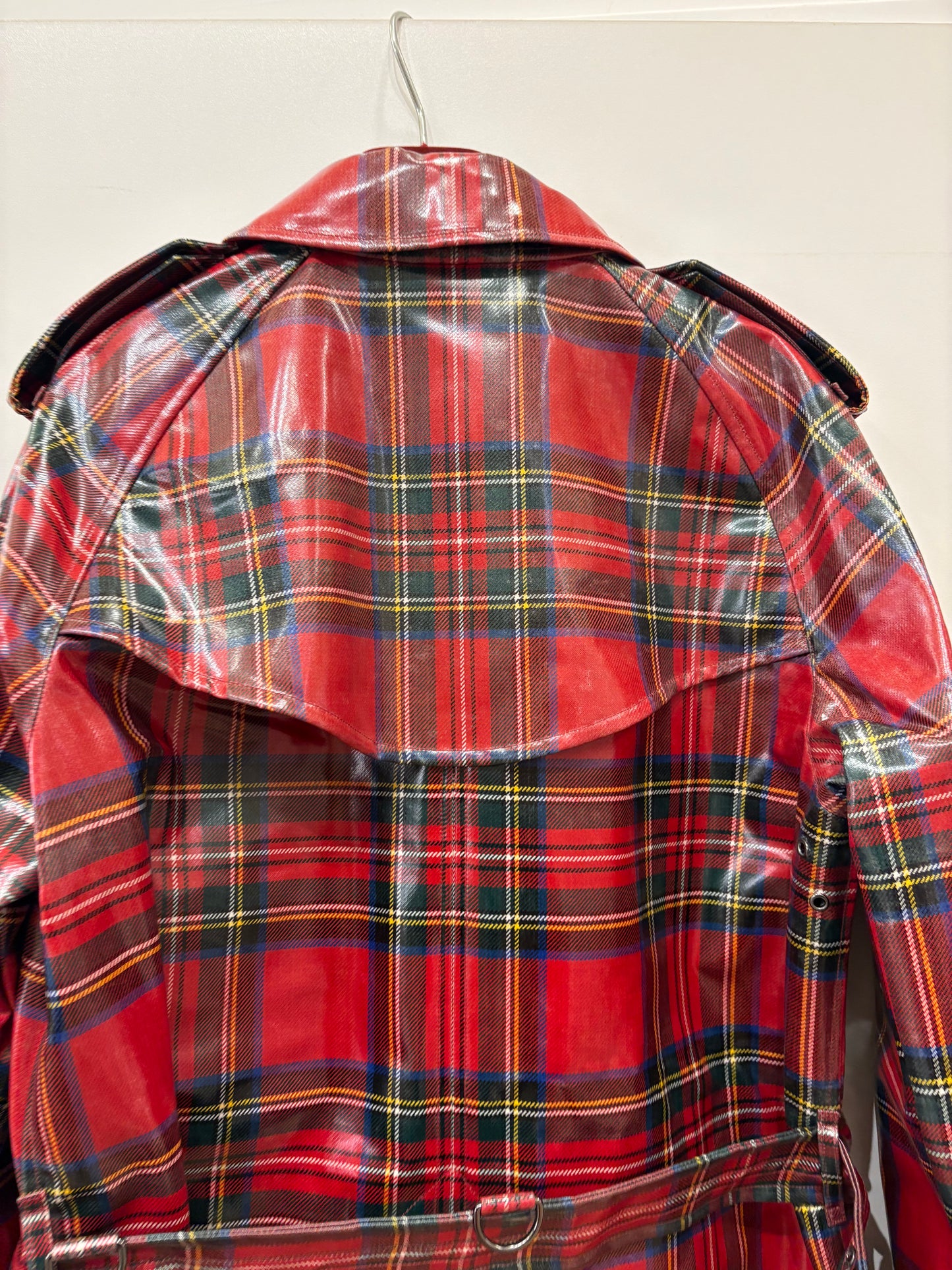 Burberry trench coat  lungo in vinile e lana vergine