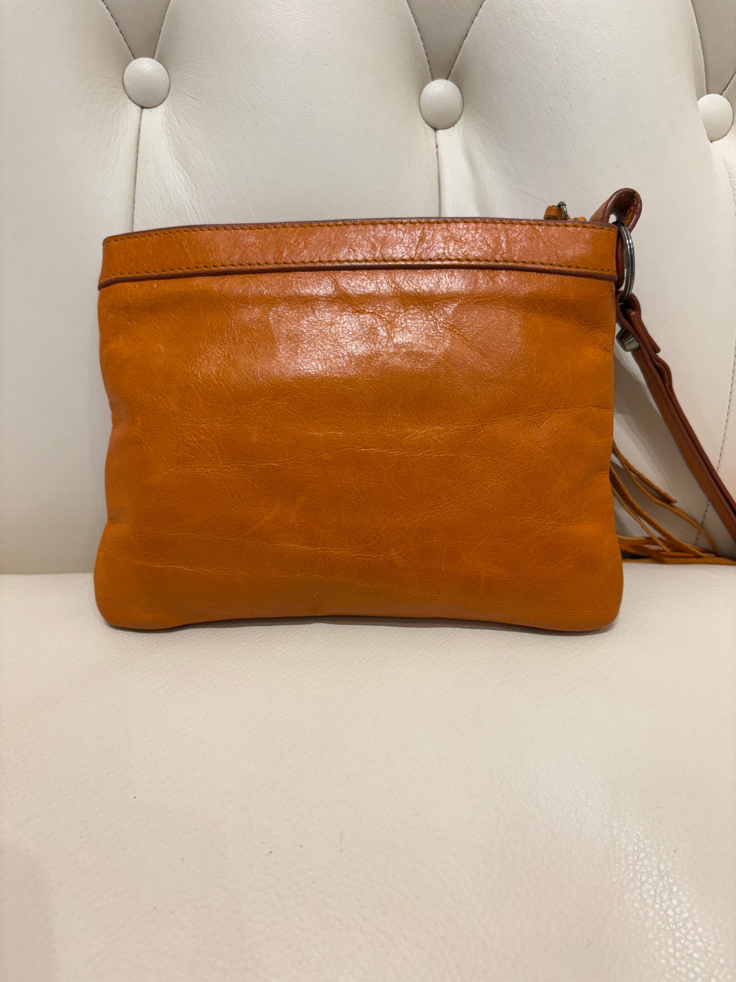 Balenciaga pochette in pelle arancione