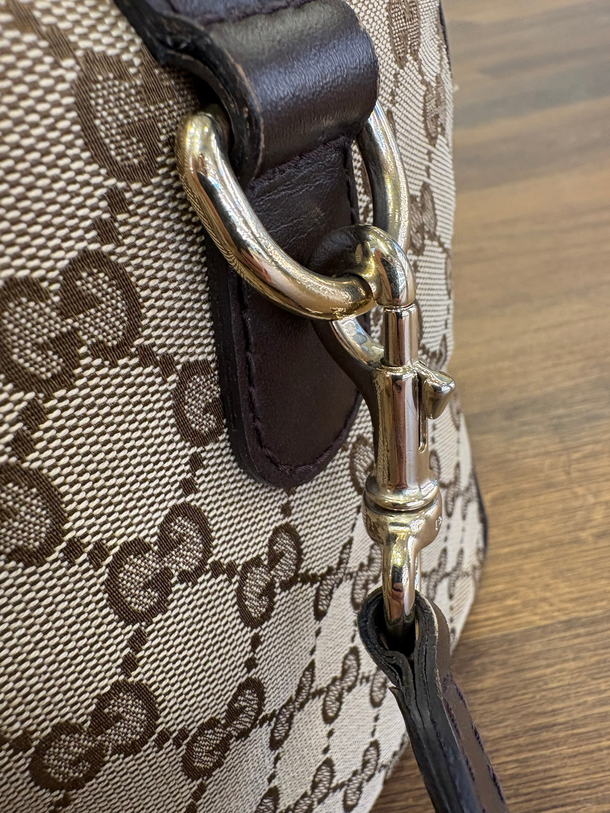 Gucci  bauletto Vintage Web Boston Bag in Tela GG e Pelle Moro