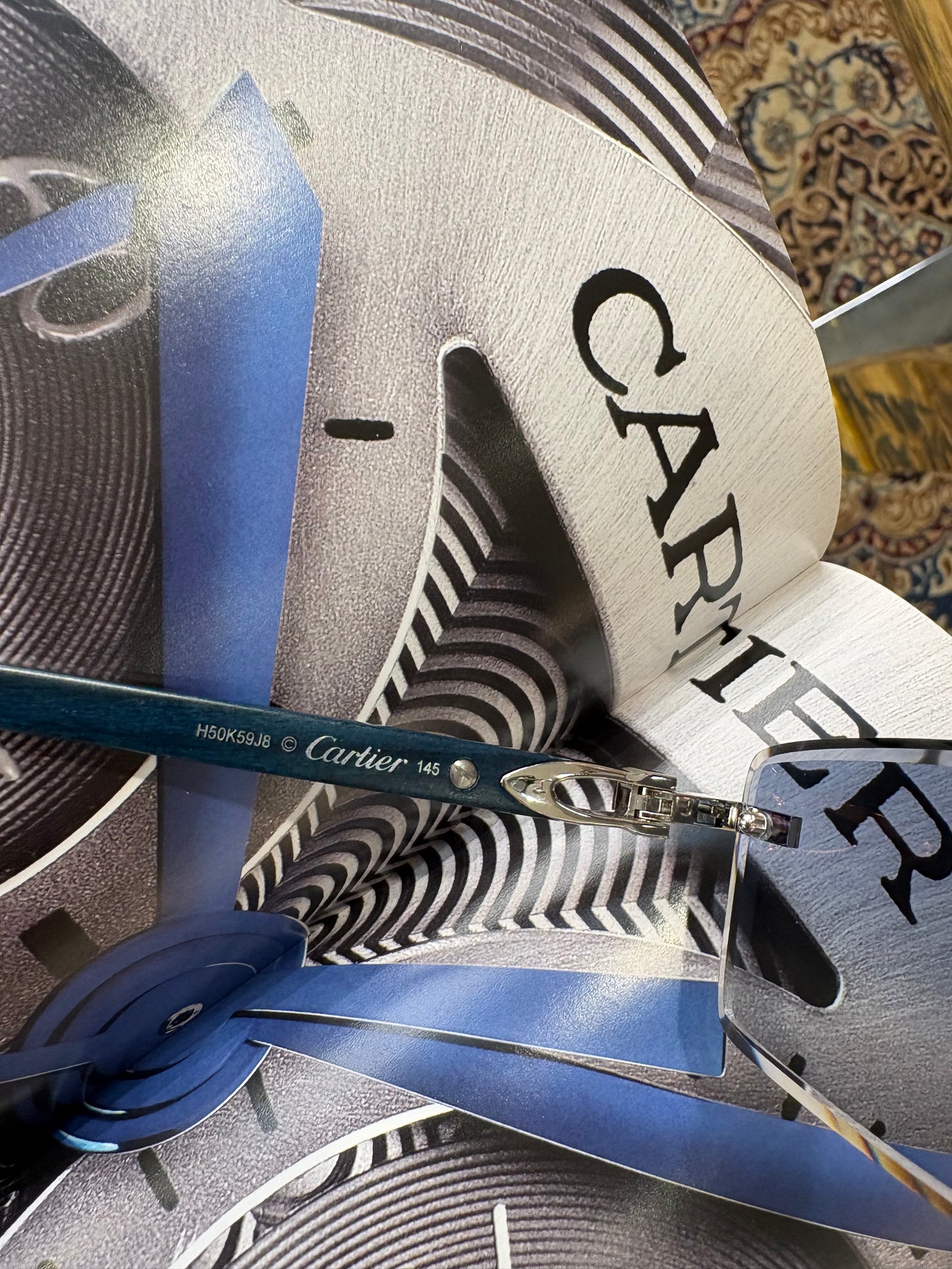 Occhiali da Sole Cartier Décor C - Modello CT0582S Rimless con Aste in Legno Pregiato.Nuovi