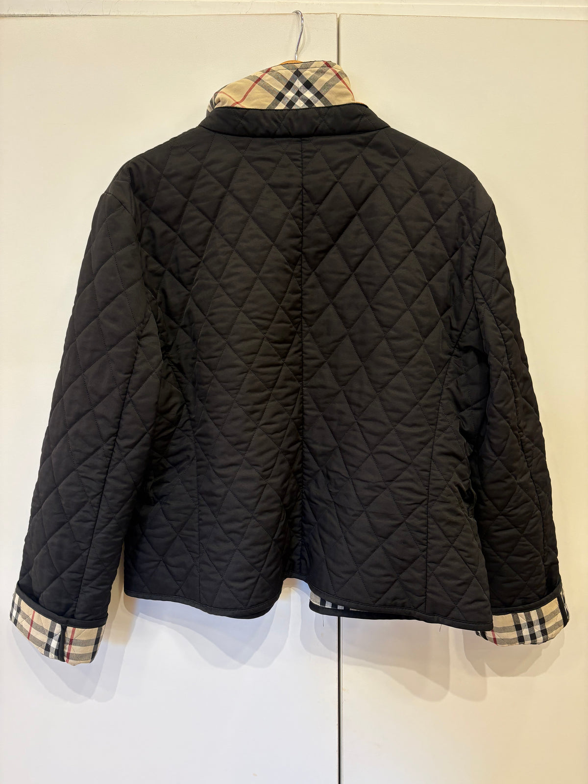 Burberry piumino mezzo peso tecnico imbottito interno check 46