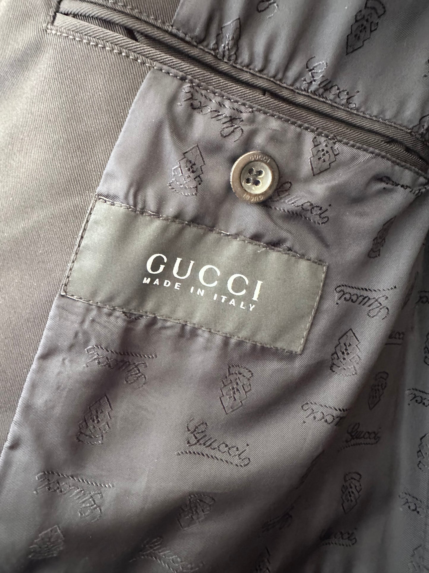 Gucci trench  doppio petto nero 46/48