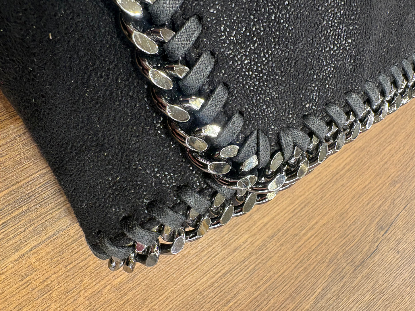 borsa a tracolla Falabella Stella McCartney in tessuto Shaggy Deer nero