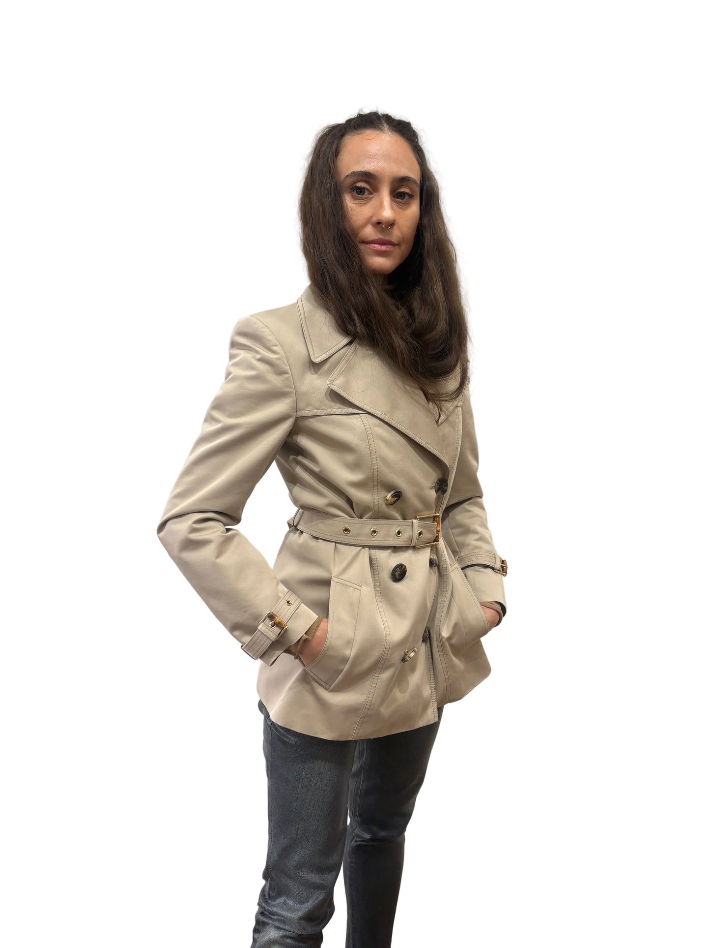 Gucci trench sfoderato S dettagli bamboo