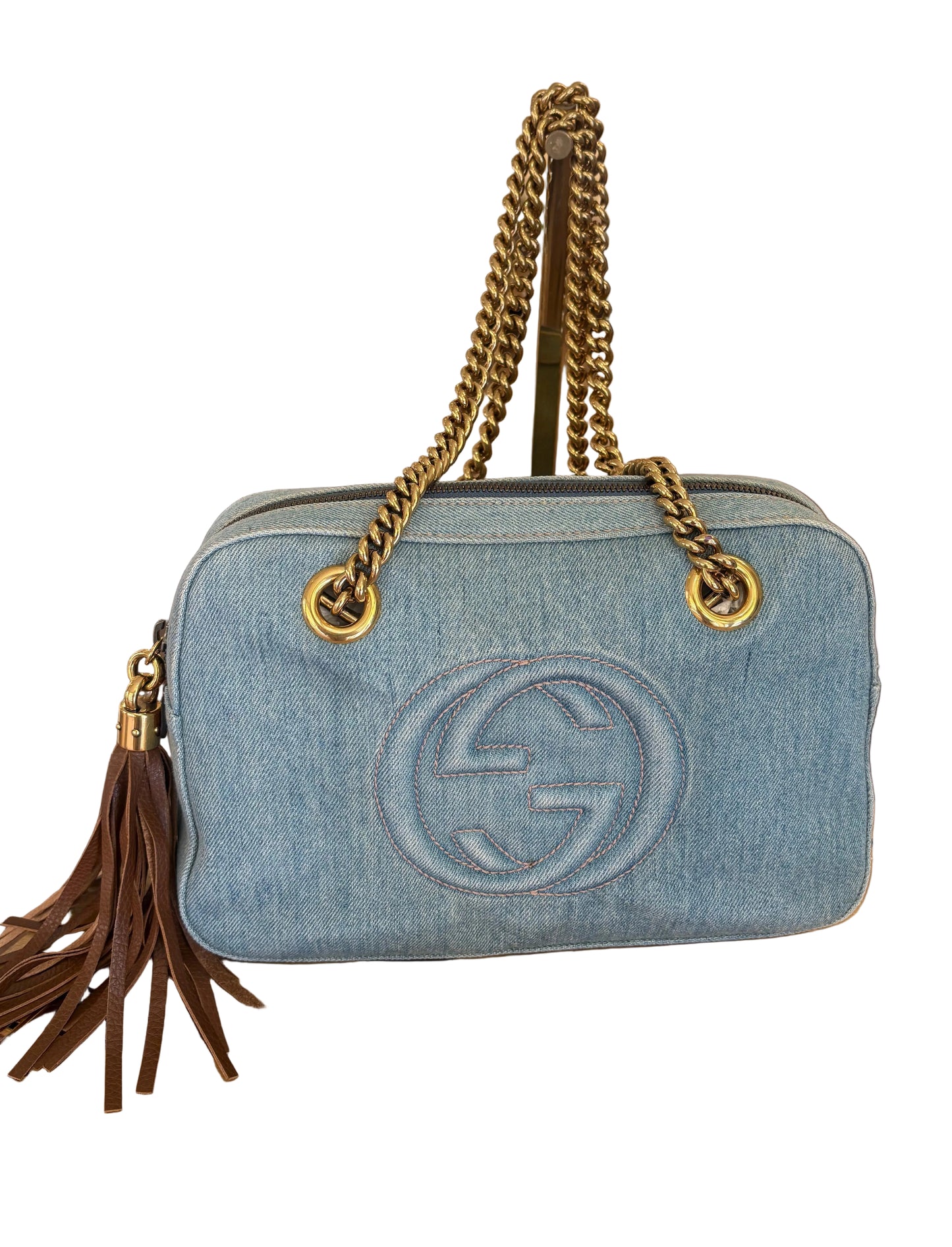 Gucci Soho Bag in denim e nappina pelle