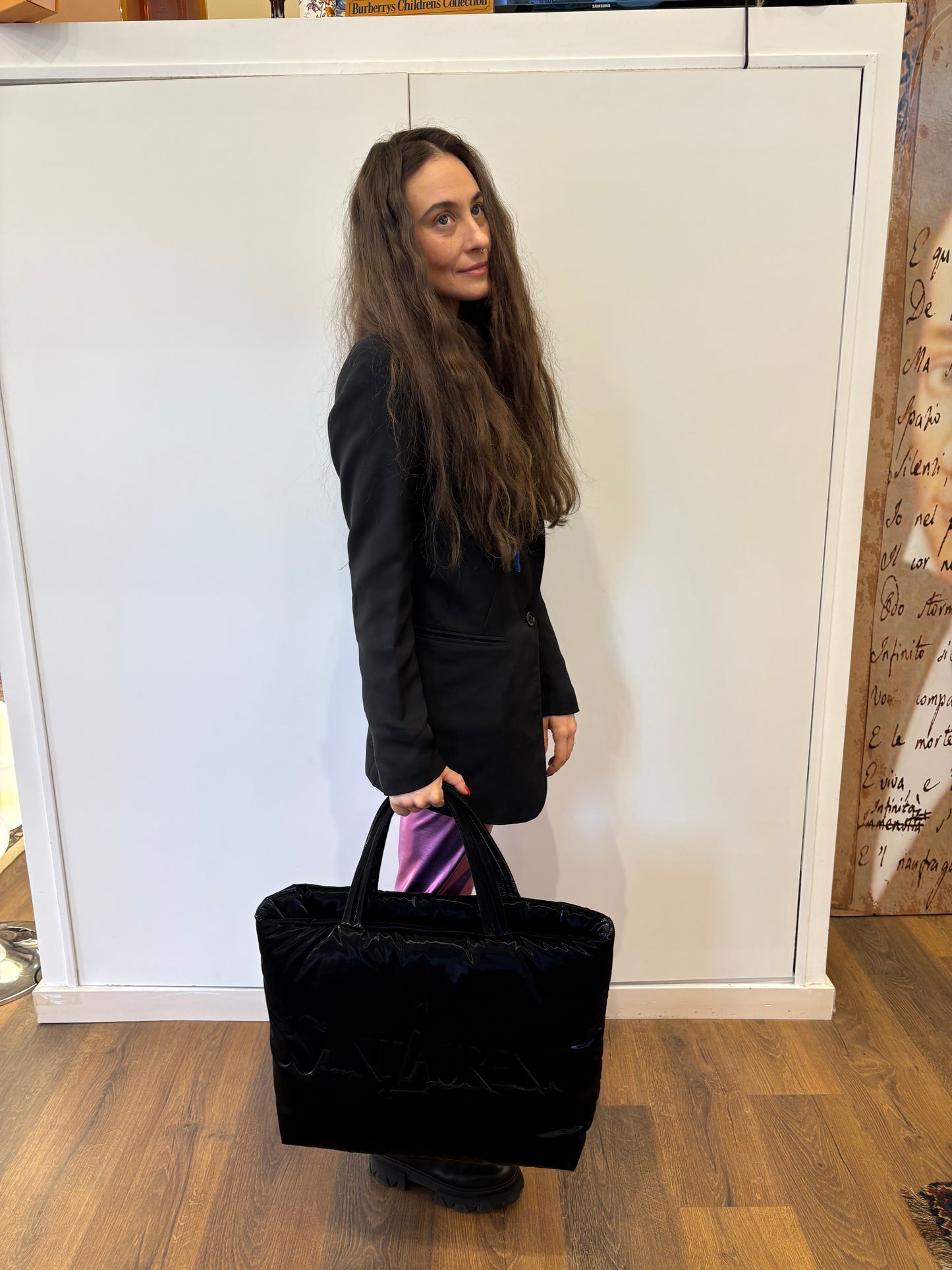 Saint Laurent shopper bag in silktech" trapuntato