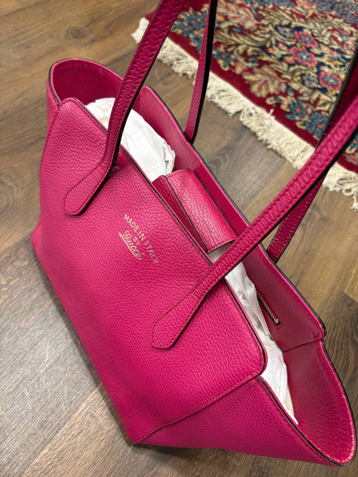 Gucci Swing  Tote bag in pelle fucsia