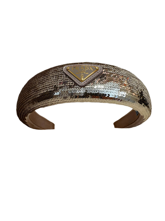 Prada cerchietto paillettes oro