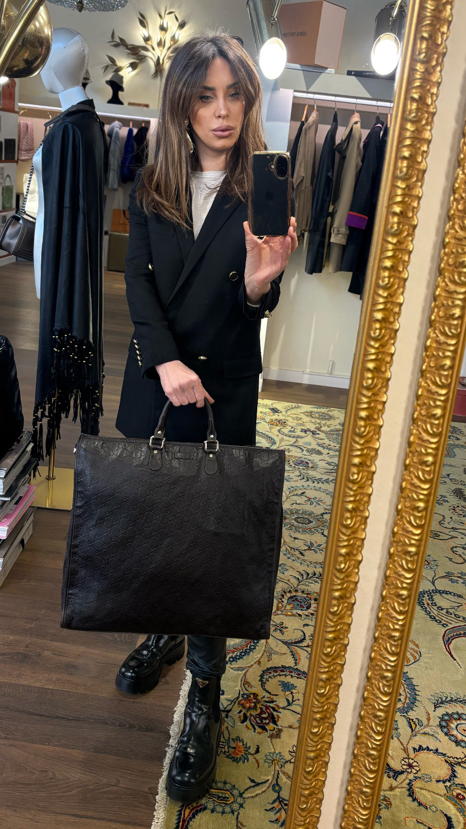 Gucci tote bag in pelle guccissima