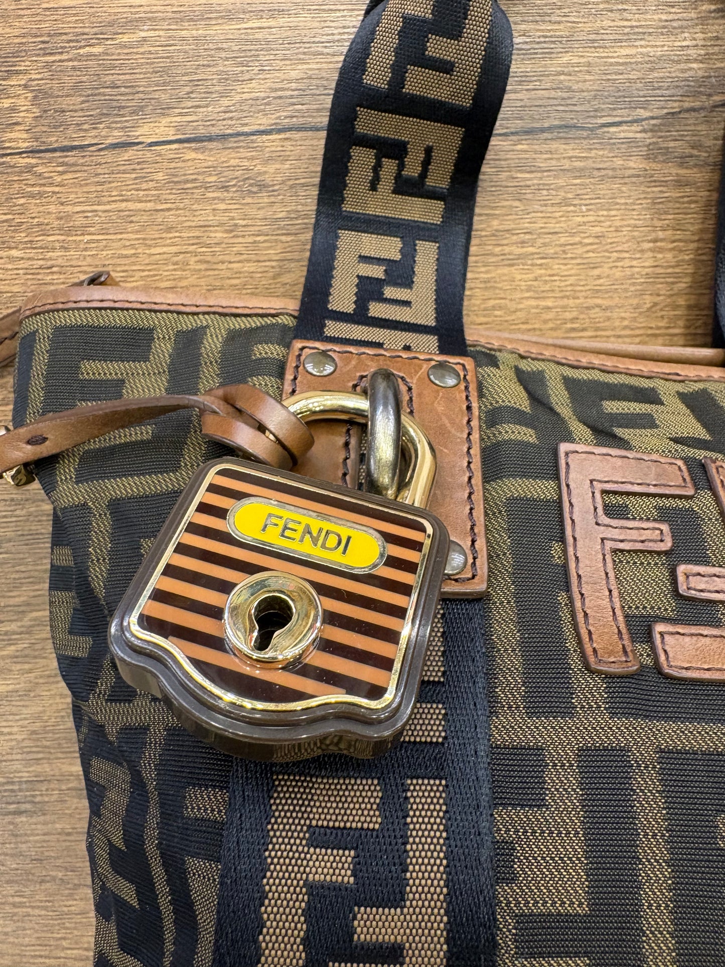 Fendi Vintage Mini Shopper FF Zucca con Lucchetto