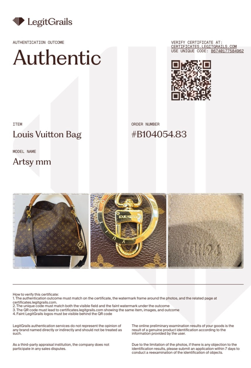 Louis Vuitton Artsy Gm Borsa Hobo in tela monogram e pelle più tracolla aggiuntiva inclusa