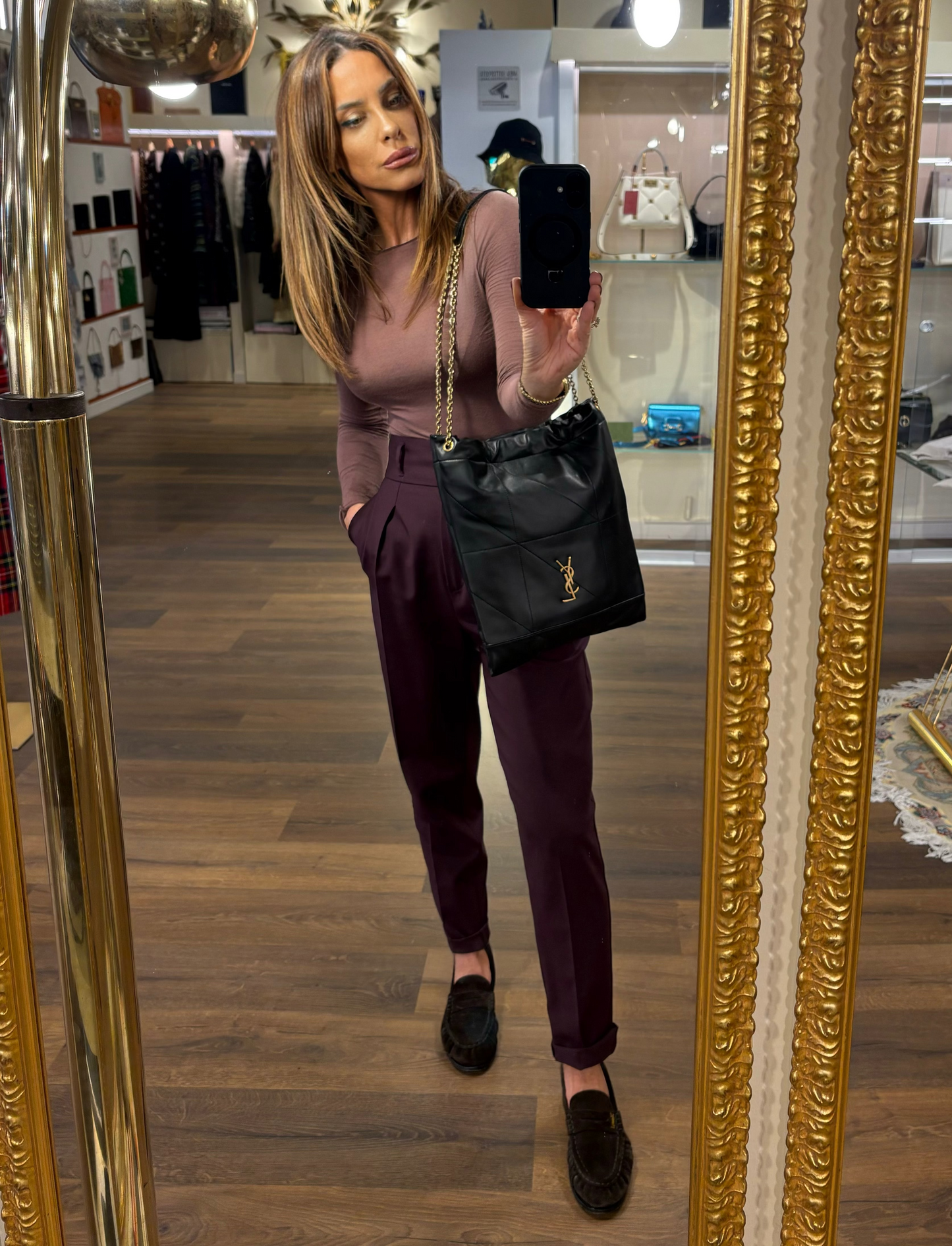 Saint Laurent Jamie Pochon in Nappa Trapuntata con Pochette Nuova Collezione . Nuova