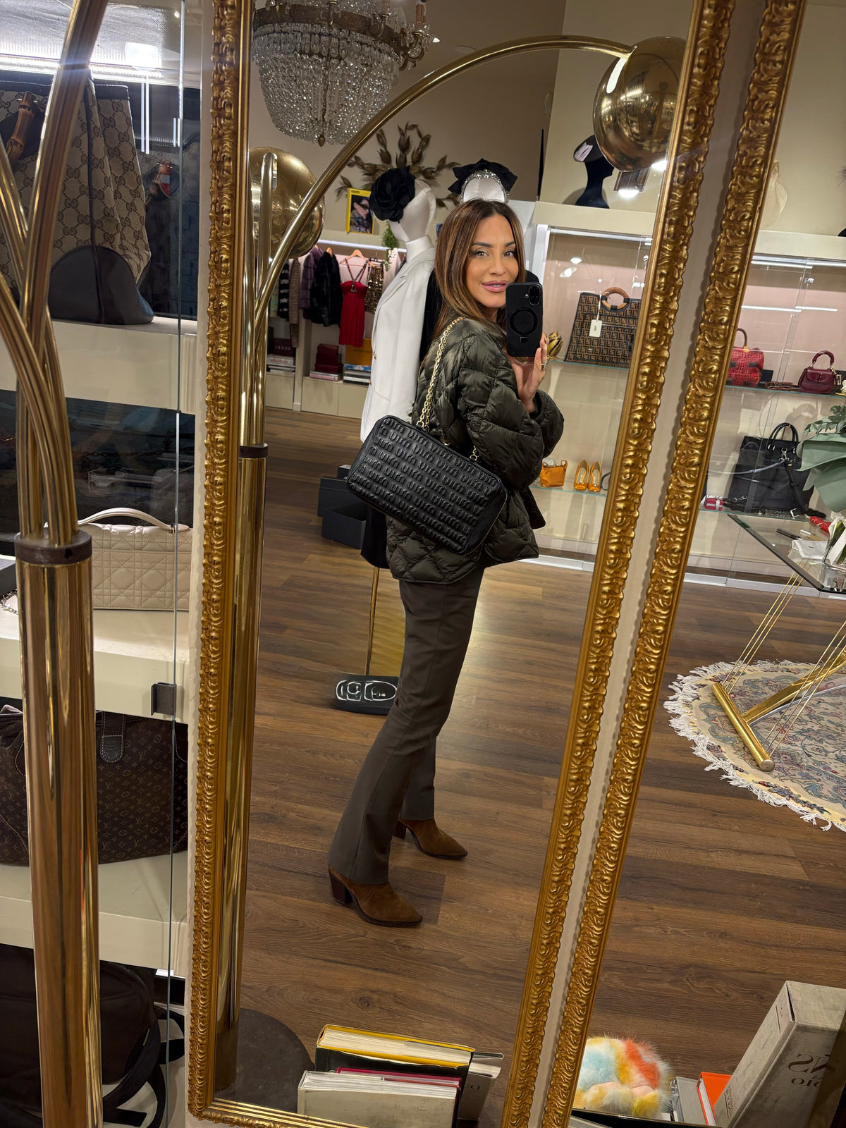 Miu Miu Borsa Softy Logo  goffrato in pelle